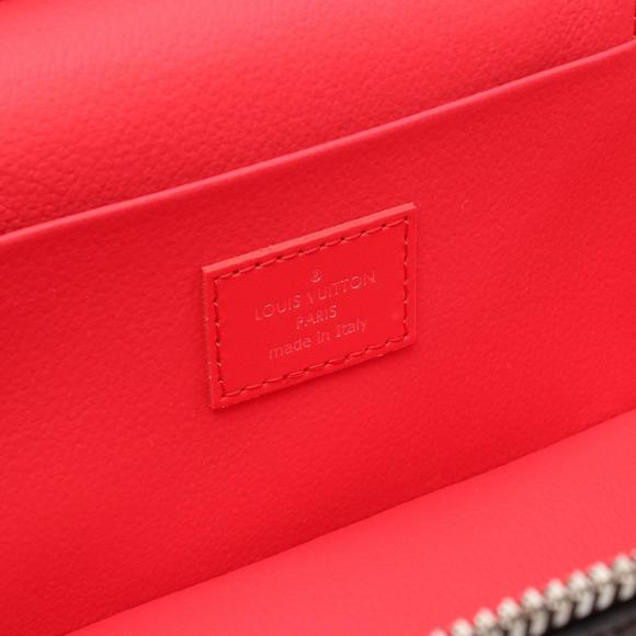 Louis Vuitton Red Leather Handbag Macassar Monogram Brown Nice - Picture 4 of 5